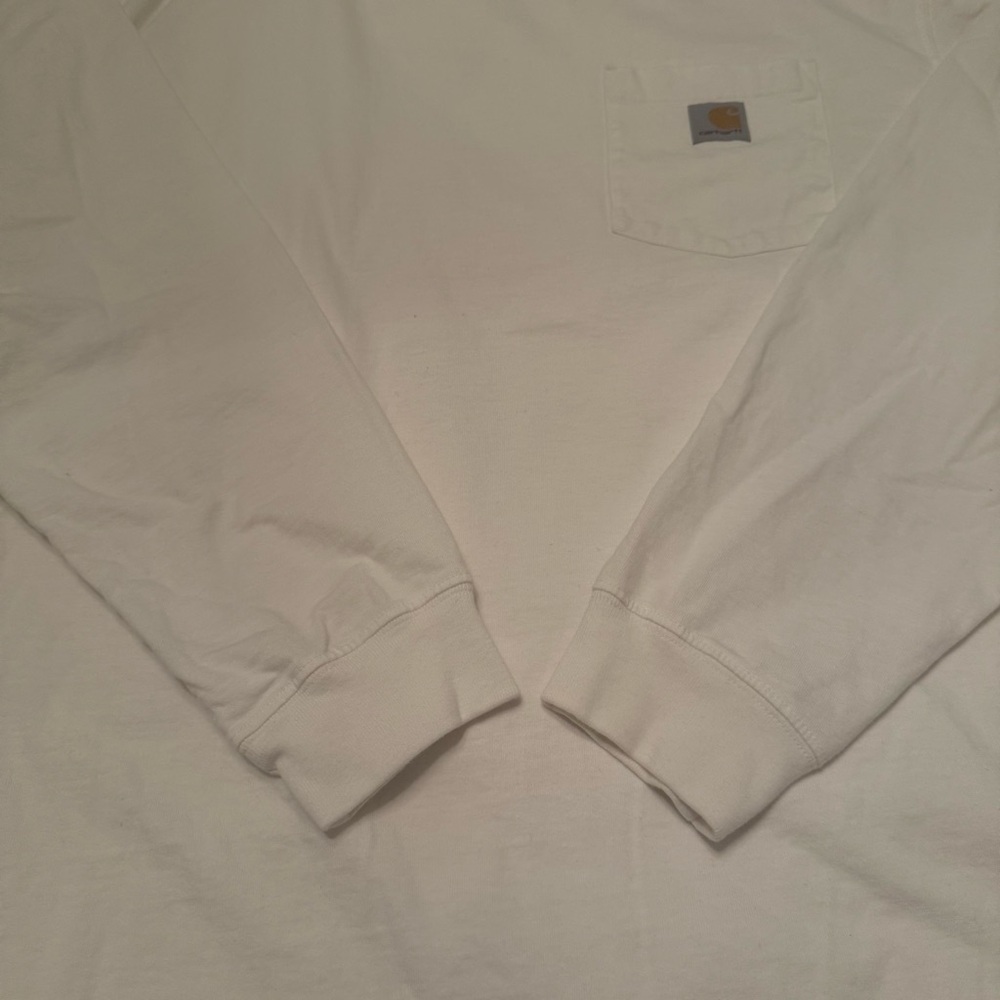 Carhartt Modern Western Minimalist Cabincore White Long Sleeve Shirt Size Large - Picture 13 of 14